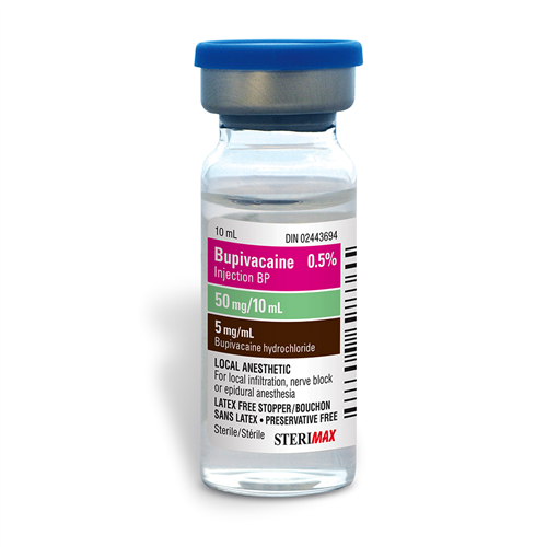 Bupivacaine Injection 0.5% (5 mg/mL) 10ml - Non-Returnable