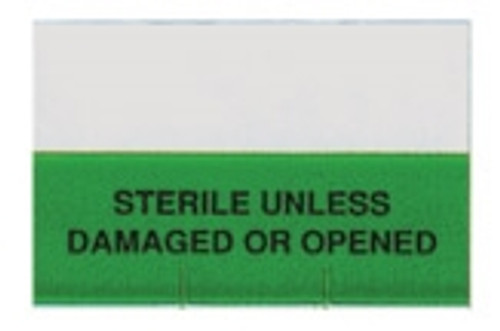 Contact Lables - Paper, Green "Sterile Unless Damaged or Opened" 800/roll