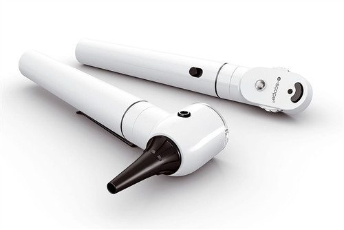 Riester E-Scope, Pocket Otoscope/Ophthalmoscope Set, 2.5V Xenon (Halogen), AA-Type Battery Hande, White, Hard Case Included