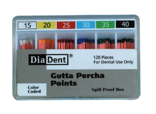 DiaDent Gutta Percha Points Non Marked Spill Proof #60, 120/box
