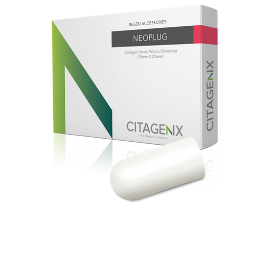 Citagenix NeoPlug is a cylindrical shape that easily adapts to surgical sites that can be cut to shape and size