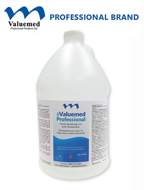 Valuemed Professional Hand Sanitizer Gel with Moisturizers 4 Litre Jug