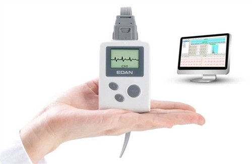 Edan 3-channel Holter ECG with 5 leads,  color LCD screen, 7 Days recording