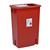 Large Volume Sharps Container with sliding lid, 45L, Yellow w/Red Lid