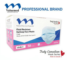 Valuemed Professional Truly Canadian Earloop Face Masks Level 3, 50/box