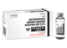 Saline  0.9% Bacteriostatic Sodium Chloride, 30ml Vial - Non Returnable