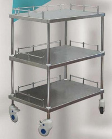 Stainless Steel Cart with 3 Shelf 26"W x 17.3"D x 34.75"H