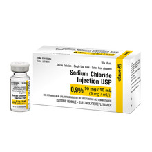 Omega 0.9% Sodium Chloride for Injection USP 10x10mL Glass Vials- Non-Returnable