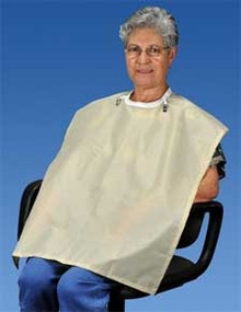 Crosstex Patient Barrier Apron Plastic Nylon Knee Length 27" x 44" Blue