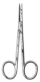 Iris Scissor 4.5" Straight, Fine, OR Quality - AMG