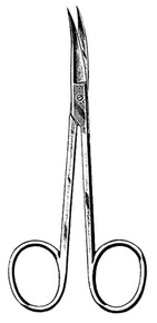 Iris Scissor 4.5" Curved, Fine, OR Quality - AMG