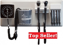 Amico Diagnostic Wall Unit with BP, Halogen Fiber Optic Otoscope, Halogen Coaxial Ophthalmoscope, Specula Dispenser and Wall Board