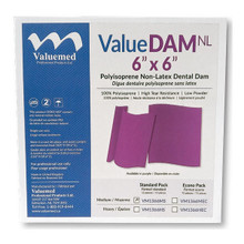 ValueDAM NL, Non Latex Dental Dams 6x6 Heavy Standard Pack 15/box, Purple
