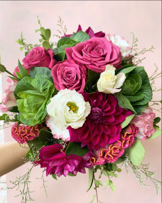 Bright Pink and Purple Posy
