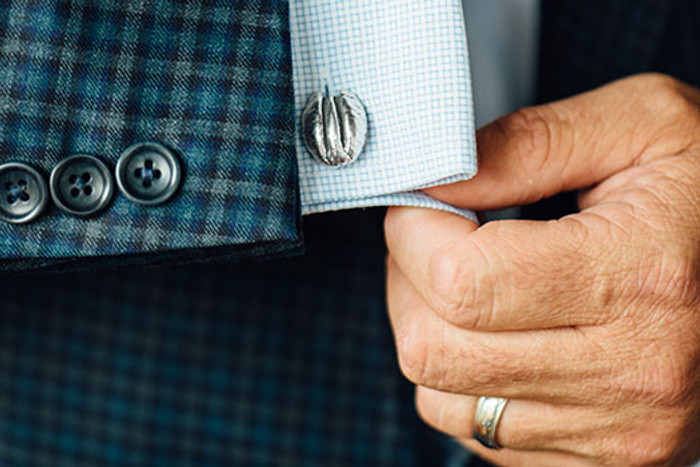 Sterling Silver Pecan Cufflinks
