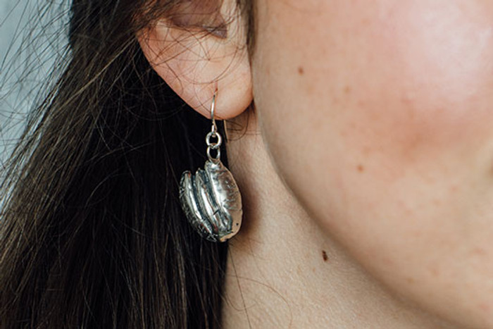 Sterling Silver Pecan Earrings