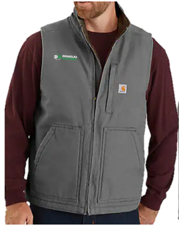 Washed Duck Mock Neck Vest-Sherpa Lined