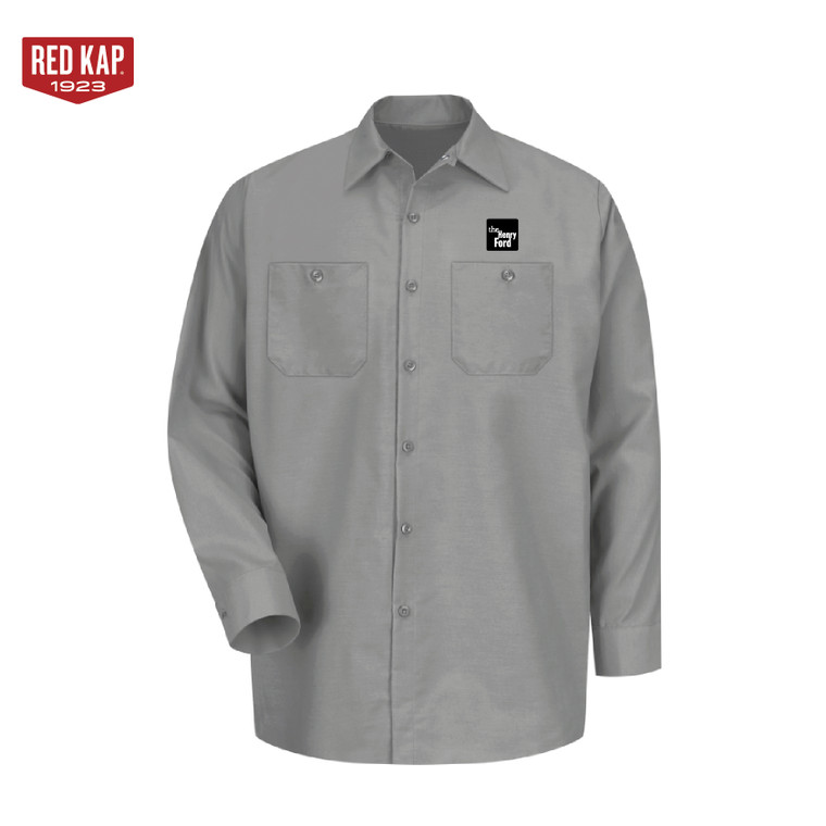 Red Kap® Long Sleeve Industrial Work Shirt-HF-LIGHT GRAY
