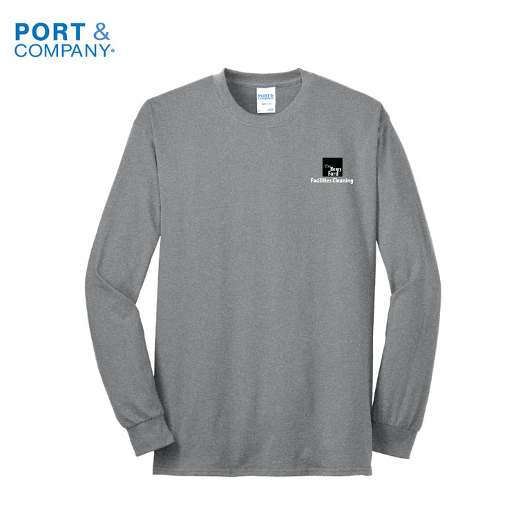 Port & Company® Long Sleeve Core Blend Tee-HENRY FORD-CLEAN TEAM- ATHLETIC GREY