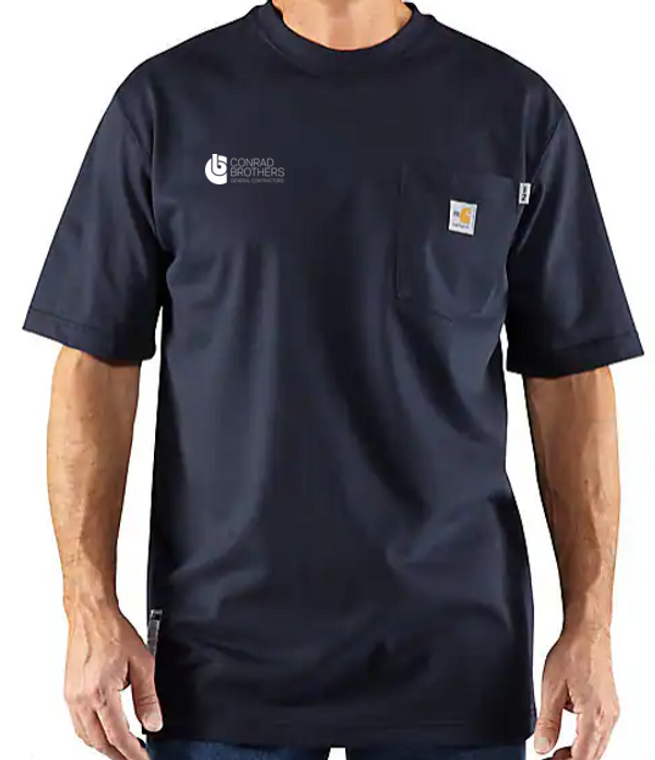 Carhartt FR Force Dark Navy Cotton Short Sleeve T-shirt