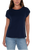 Smocked Shoulder Scoop Neck Top, Navy 