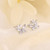 925 Sterling Silver Female Luxury Crystal Round Stud Earrings Vintage Wedding Jewelry White Zircon Stone Earrings New