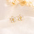 925 Sterling Silver Female Luxury Crystal Round Stud Earrings Vintage Wedding Jewelry White Zircon Stone Earrings New