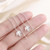 925 Sterling Silver Female Luxury Crystal Round Stud Earrings Vintage Wedding Jewelry White Zircon Stone Earrings New
