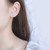 925 Sterling Silver Female Luxury Crystal Round Stud Earrings Vintage Wedding Jewelry White Zircon Stone Earrings New