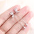 925 Sterling Silver Female Luxury Crystal Round Stud Earrings Vintage Wedding Jewelry White Zircon Stone Earrings New