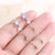 925 Sterling Silver Female Luxury Crystal Round Stud Earrings Vintage Wedding Jewelry White Zircon Stone Earrings New