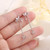 925 Sterling Silver Female Luxury Crystal Round Stud Earrings Vintage Wedding Jewelry White Zircon Stone Earrings New