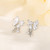 925 Sterling Silver Female Luxury Crystal Round Stud Earrings Vintage Wedding Jewelry White Zircon Stone Earrings New