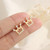 925 Sterling Silver Female Luxury Crystal Round Stud Earrings Vintage Wedding Jewelry White Zircon Stone Earrings New