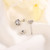 925 Sterling Silver Female Luxury Crystal Round Stud Earrings Vintage Wedding Jewelry White Zircon Stone Earrings New