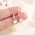 925 Sterling Silver Female Luxury Crystal Round Stud Earrings Vintage Wedding Jewelry White Zircon Stone Earrings New