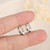 925 Sterling Silver Female Luxury Crystal Round Stud Earrings Vintage Wedding Jewelry White Zircon Stone Earrings New