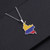 Enamel Stainless Steel Colombian Map Flag Pendant Necklaces Women Girls Silver Color/Gold Color Colombia Ethnic Birthday Jewelry