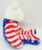 TY Beanie Buddies Liberty the Bear Patriotic Teddy 2001 White Head 14" with Tag