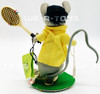 Annalee Mobilitee 1974 Vintage Gray Tennis Mouse Wired Doll With Tag White Ball