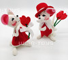 Annalee Mobilitee Dolls 2001 Heart to Heart Girl & Boy Mouse Wired Dolls MINT