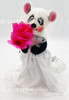 Annalee Mobilitee Dolls 2001 Bride and Groom Panda Couple 8 Wired Dolls