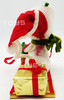 Annalee Mobilitee 1995 Christmas Mouse On Toboggan With Present Wired Doll USED