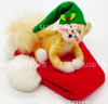 Annalee Mobilitee Dolls 2008 Santas Hat Kitty 4" Wired Doll No 751308 MINT