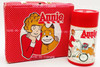 Annie & Sandy Plastic Lunchbox and Thermal Cup Aladdin 1981 USED