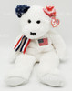 Beanie Babies Ty Beanie Buddy America the Bear White Plush Toy 2002 With Tag NEW