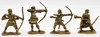 The Toy Soldier Company Lot of 4 Medieval Archers Figures Unpainted Brown Plastic