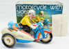 Clockwork Motorcycle with Sidecar Wind Up Tin Toy by Clockwork MS 709 Collectable Item