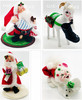Annalee Lot of 4 Christmas Wired Dolls Santa, Goat, Kitten