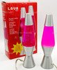 Lava Brand Silver Base Pink Liquid White Lava Glitter Lamps 10" Accent Lamp 2 Pk